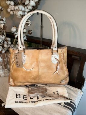 NWT Bed Stu Rockababy Leather Crossbody Satchel Bag Cashew Nectar Lux MSRP $270